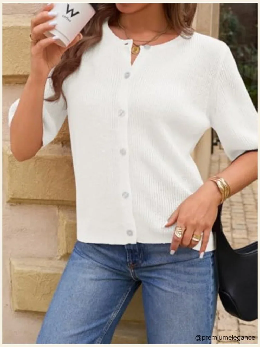 Short Sleeve Cropped Cardigan Sweater Button Down Lightweight Knit Blouse